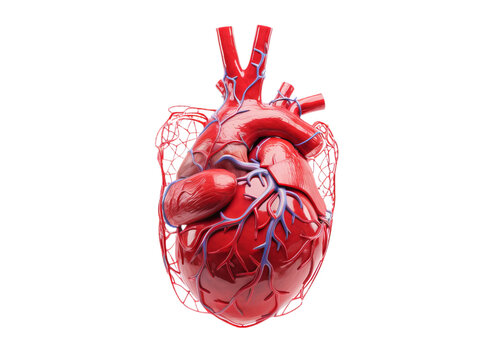 Model of the human heart isollated on the transparent background