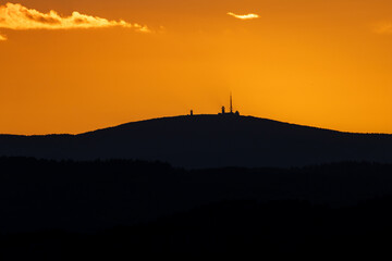 Der Brocken im Sonnenuntergang Harz