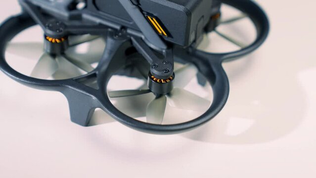 View of FPV drone's engines from above