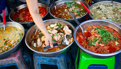 delicious fresh thai street food - 747579459
