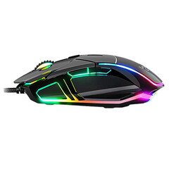 A close up of the hyperspaced computer mouse for game.