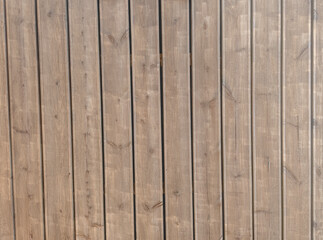 Siberian larch fluted wood terrace impregnated with oil before painting. Decking of wooden planks