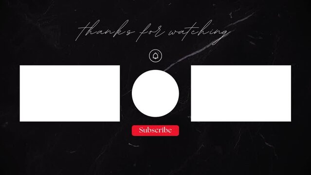 End Screen Video, black background, animation end screen video, outro subscribe and video recommendation