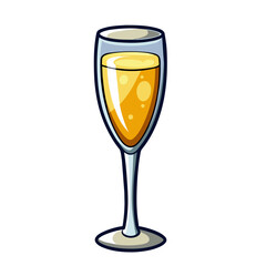 Glass of champagne isolated on white background