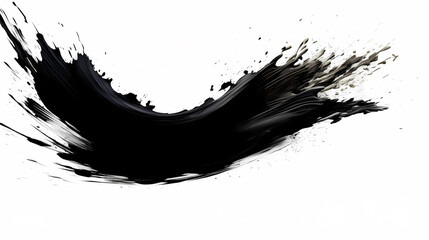 Black paint splashed on white surface, suitable for art, design and creative projects