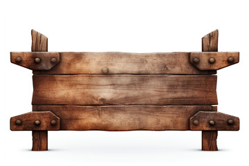 wooden signpost on white background сreated with Generative Ai