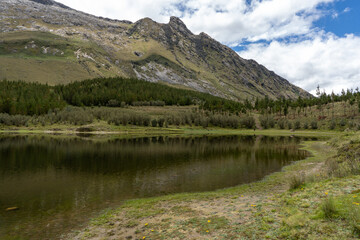 Fototapeta na wymiar lake reflection in the mountains