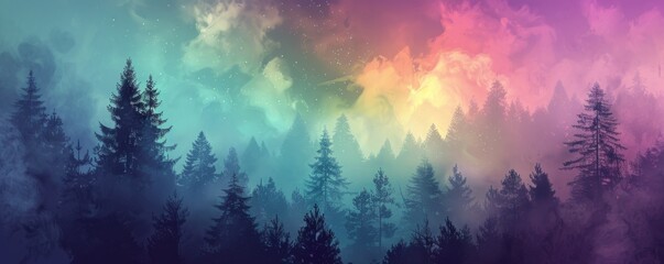 beautiful forest landscape background wallpaper Generative AI