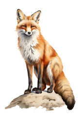Red fox (vulpes vulpes) isolated on the transparent background