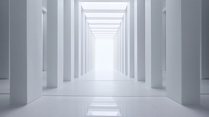 Abstract elegant and minimal design of white architectural geometry building background.