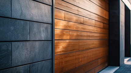 Close-up of a modern garage door. Aesthetic appearance with a modern effect. Generative AI