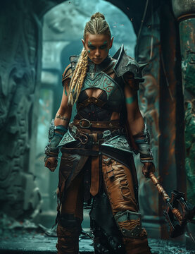 RPG DND fantasy character for Dungeons and Dragons, Roleplay, Avatar, Female, Hero, Adventurer, Valkyrie, Goddess