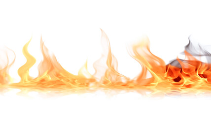 Fire flames isolated on white background.

