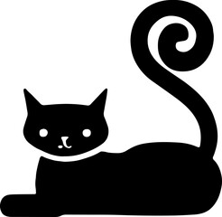 Charming Black Cat Companion Illustrated in Vector Style