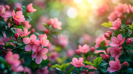 Beautiful pink flowers blooming in the garden. Nature background. 