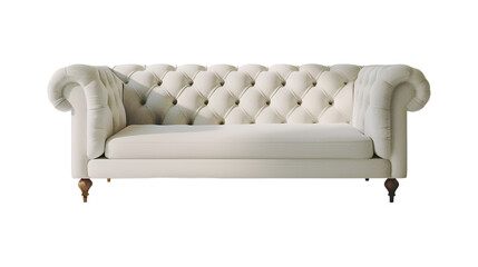 Modern sofa standing out, captured with precision and clarity in high definition, transparent background