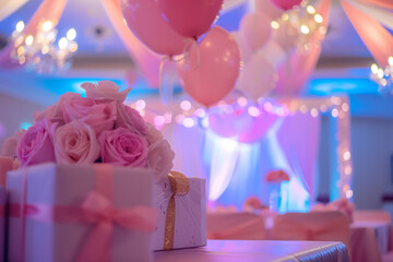 Wedding party celebration decor banner photography.