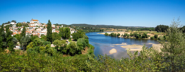 Panorama of Constancia by Tagus river, Portugal