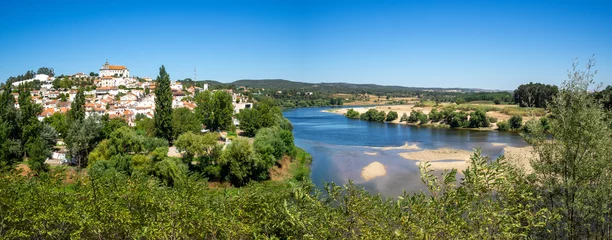 Papier Peint photo Lavable Europe méditerranéenne Panorama of Constancia by Tagus river, Portugal
