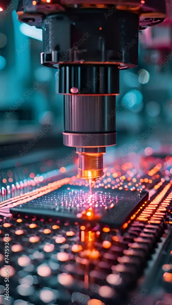 Poster silicon die are being extracted from semiconductor wafer and attached to substrate by pick and place