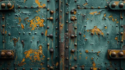 Schapenvacht deken met foto Oude deur old rusty metal door