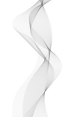 Abstract wave element for design. Digital frequency track equalizer. Stylized line art background. Vector illustration. Wave with lines created using blend tool. Curved wavy line, smooth stripe.