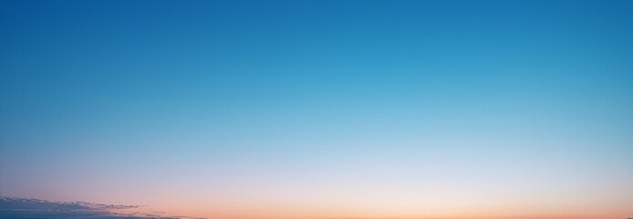 Sky blue background, Banner sunset over the mountains. Natural gradient background. Copy space