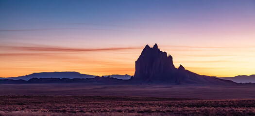 Fototapeta na wymiar Ship Rock in the desert of New Mexico, United States. Nature Background