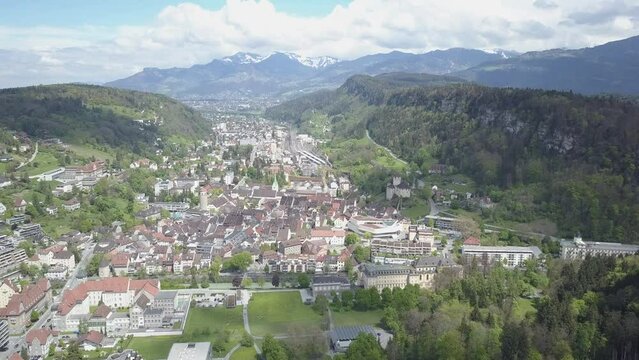 Feldkirch, Austria, view from a drone