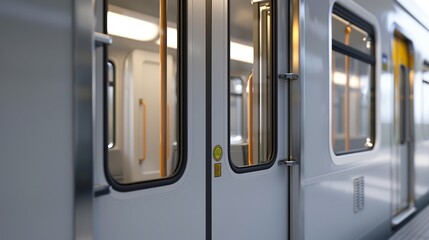 A train door with open windows