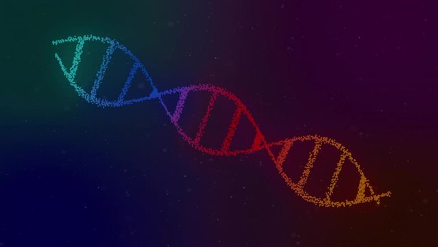 Animation of red spots over dna strand