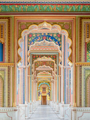 Historic landmark Patrika Gate at Jawahar Circle in Jaipur, Rajasthan, India. - 747598643