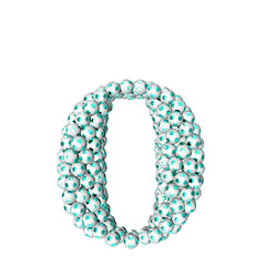 Obraz premium Symbols made from turquoise soccer balls. letter o