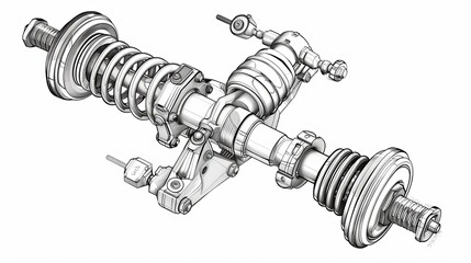 auto shock absorber, illustration