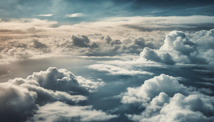 Clouds over the sky, aerial view . Sky clouds background.