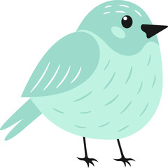 Cute bird illustration. Birds or baby animals theme. Vector illustration isolated on white background.