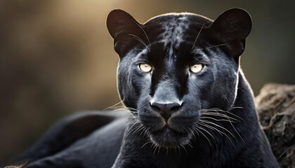 Beautiful portrait  of a black panther. 