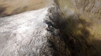 The snow covered mountains of Cadair Idris in Eryri National Park, Wales
