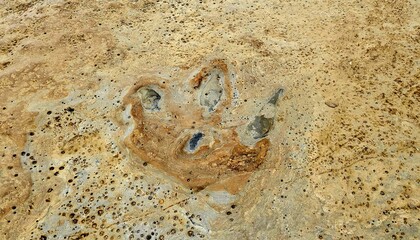 Fossilized Dinosaur Footprints on Bexhill Beach, East Sussex
