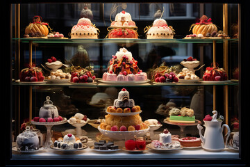 Fototapeta premium Artful Display of French Bakery Delights