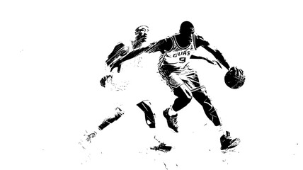 Vector of two basketball players