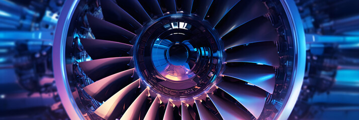 Intricate Beauty of Aviation: A Detailed Close-up of an Airplane's Turbofan Engine