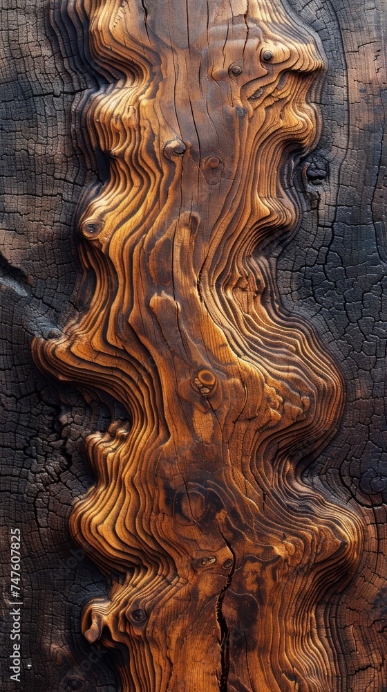 Aufkleber a piece of wood featuring a unique pattern and texture, adding depth and character to the surface.