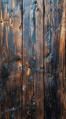 Fototapeta premium Detailed view of an aged wooden wall with chipped and peeling paint, showcasing a rustic texture and decayed appearance.