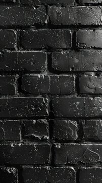 A black and white image of a brick wall, showcasing the contrast between the dark bricks and light mortar.