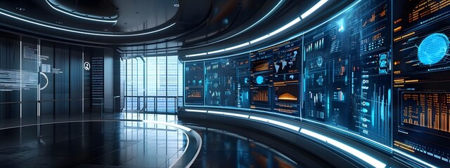 stocks crypto monitor control room room filled with screens data information 
