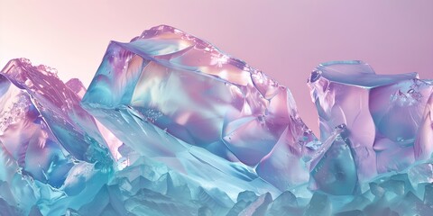 Crystal ice abstraction in purple pastel colors