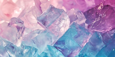 Crystal ice abstraction in purple pastel colors
