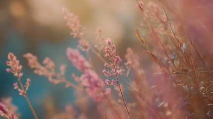 Abstract beautiful tender floral background with blurry bokeh effect in pastel colors for wedding, greeting card, banner decoration