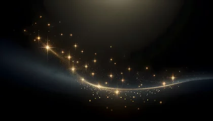 Fotobehang explosion de confettis, étoiles, serpentin, idéal pour carte de vœux, invitation a un évènements, ou arrière-plan festif © Christophe
